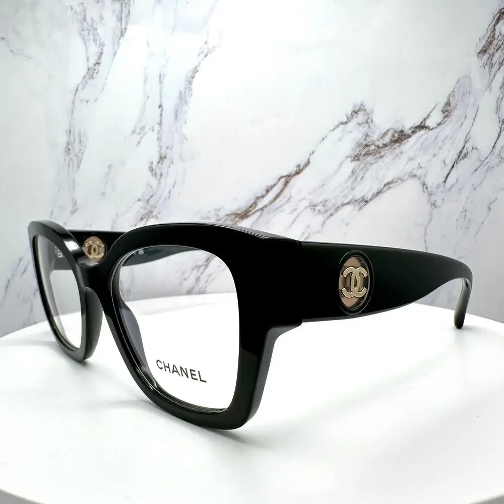 New CHANEL Eyeglasses 53mm Glasses Butterfly Gold CC Womens - Picture 14 of 16